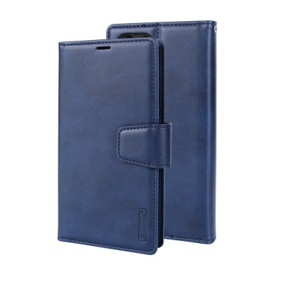 Hanman 2 in 1 Detachable Flip Leather Wallet Case With Magnetic Ring for Samsung Galaxy S25 Plus Navy