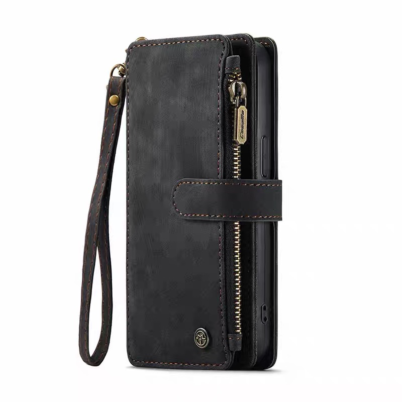 Wallet Leather Case for Samsung Galaxy S26 S25 S24 Ultra S23 S22 S21 S20 FE, Premium Flip Cover with Lanyard for Note 10 S9 Edge, Full Body Protective Shell (S26 Ultra, Black)