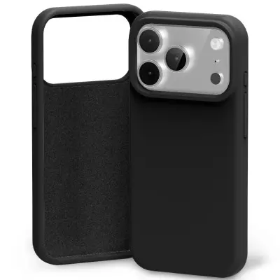 iPhone 17 Pro Max Mercury Silicone Case Cover (Black, iPhone 17 Pro Max)
